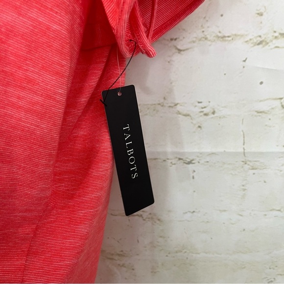 Talbots Orange Slit Tie Short Sleeve Top - Picture 4 of 8